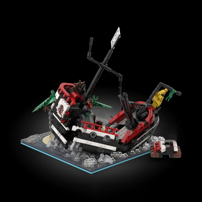 

1620pcs New Medieval Pirate Series MOC Pirates Shipwreck Island Revamp Model Building Blocks DIY Creative Idea Children Toy Gift