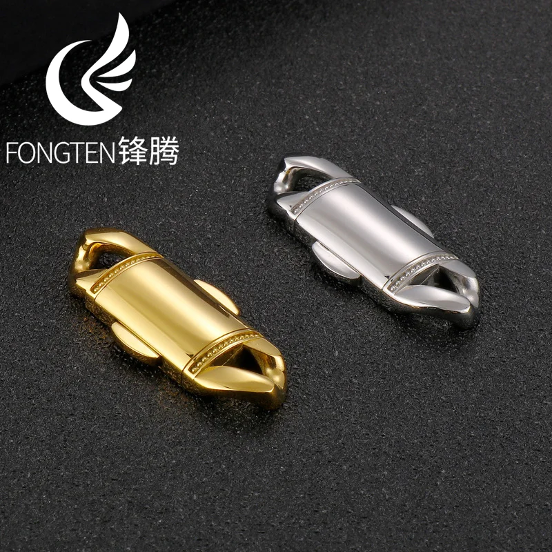 

Fongten модная гладкая кубинская пряжка из нержавеющей стали, аксессуары для цепочки в стиле хип-хоп