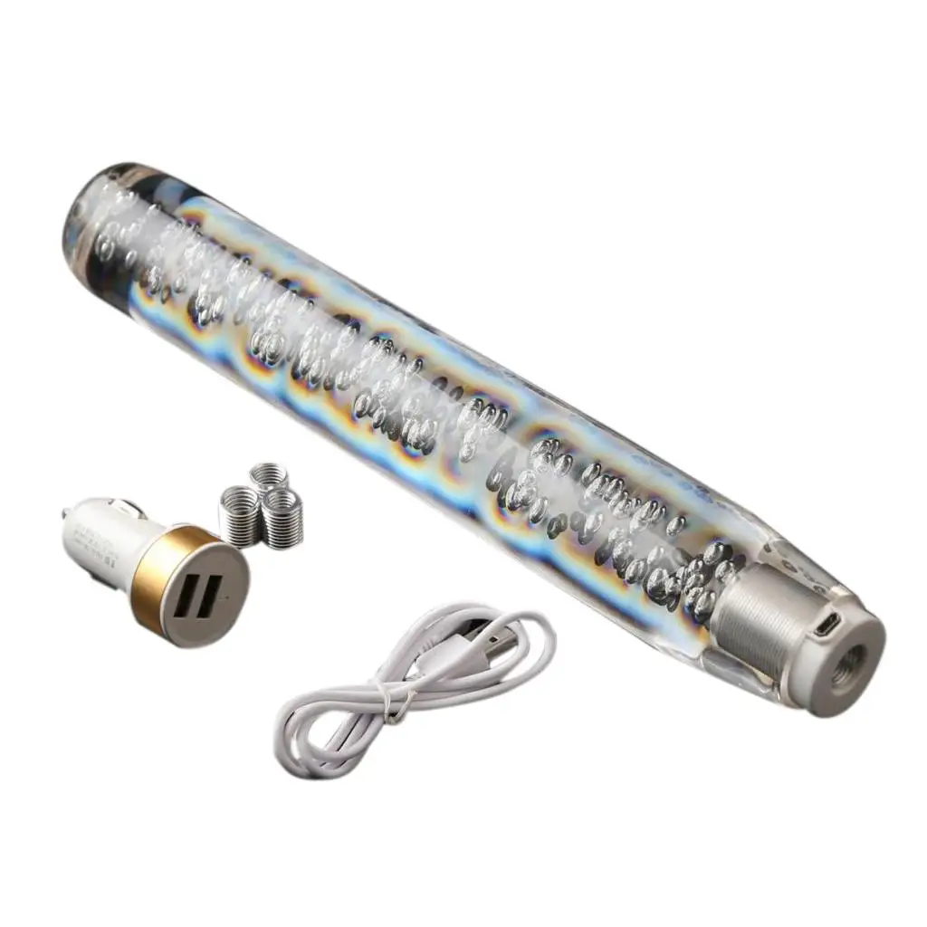 Universal Bubble Style Acrylic Gear Shift Knob with Multi Color LED Light Car Shifter Lever Cover for Manual Automatic