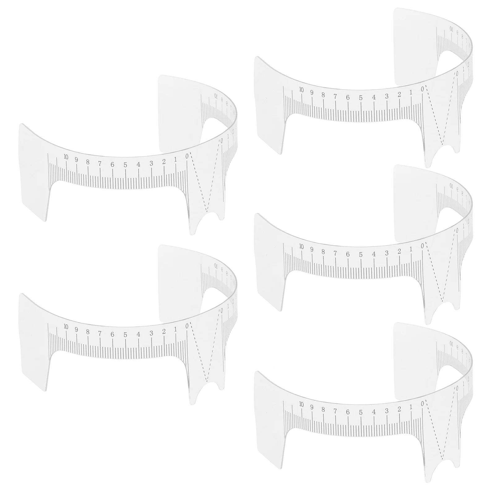 

5pcs Eyebrow Tattooing Stencil Rulereyebrow Measuring Shaping Tool Tattoo Template For Girls Durable Plastic Eyebrow Position