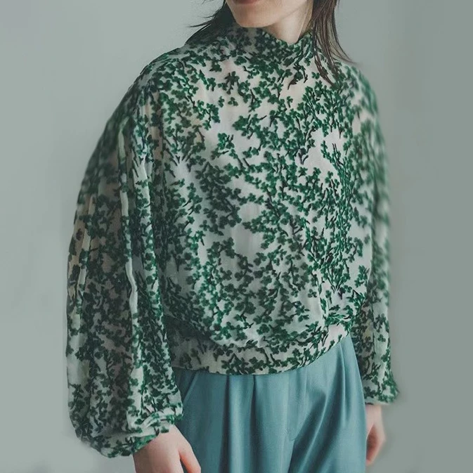 

Gagarich Japanese 2025 Women Sweet Wind Plush Jacquard Style Casual Versatile Shirt Loose Long Sleeve Blouse Top