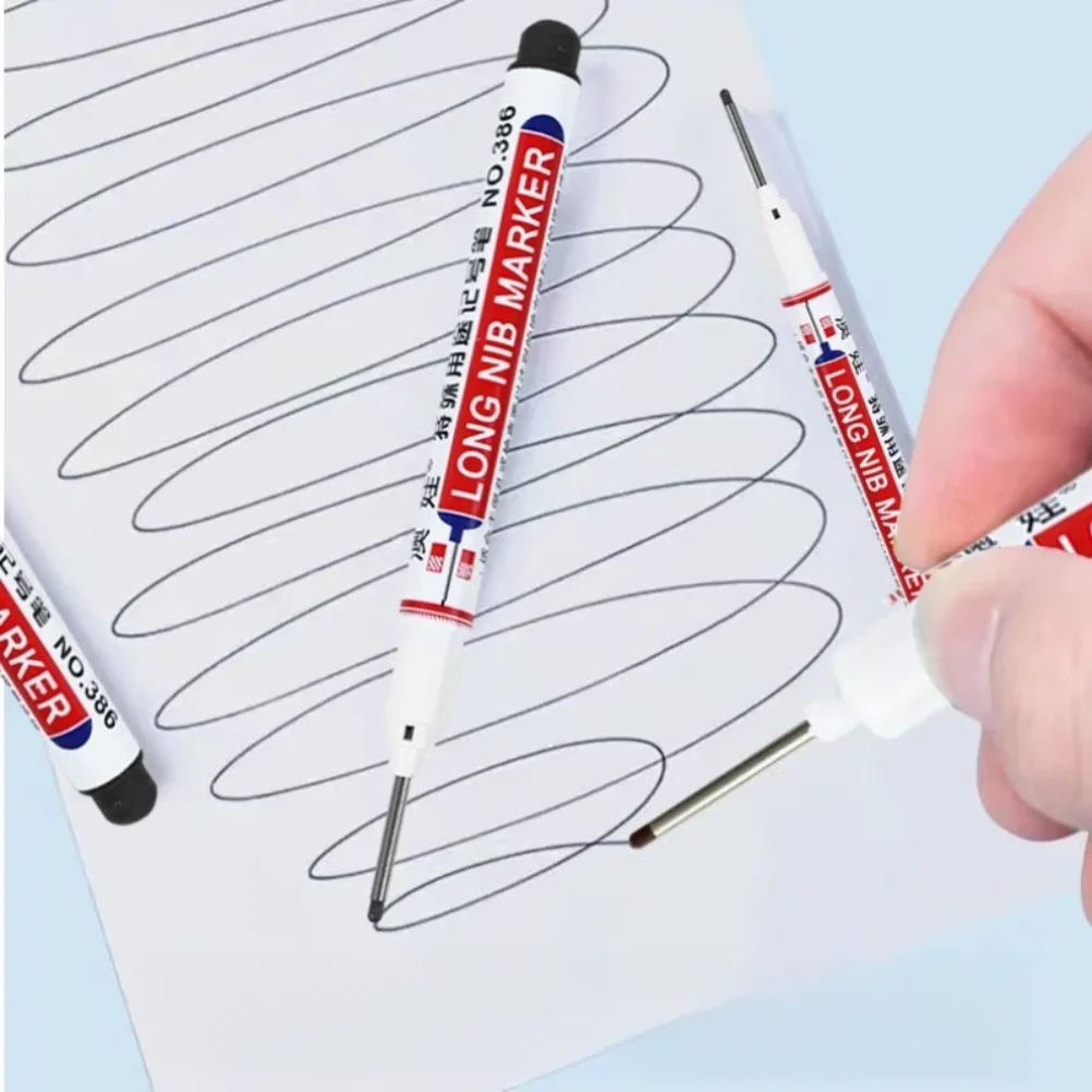 Long Needle Marker Pen Red Blue Waterproof Special Bathroom Garden Woodworking Glass Metal DIY Deep