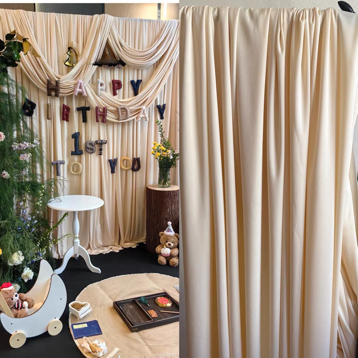 

10 20 Meter Stretch Milk Silk Fabric Cloth for Business Party Arch Drapery Flower Wall Backdrop Wedding Drap Decoration Fabrics