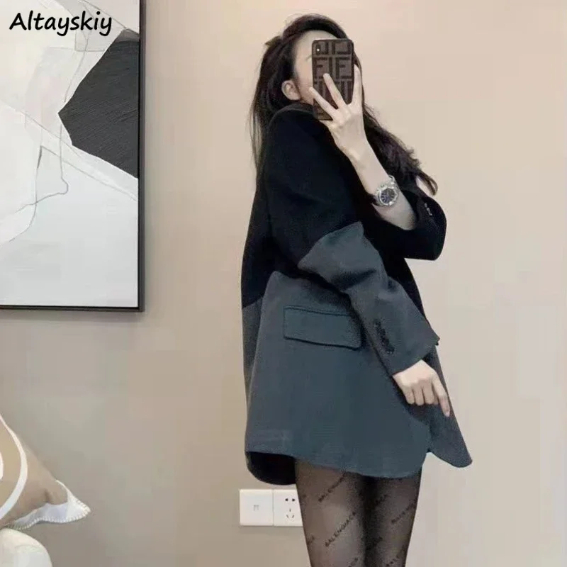 

Black Blazer Women Casual Korean Style Chic All-match Profession Streetwear Ledies Outwear Classic Popular Spring Retro