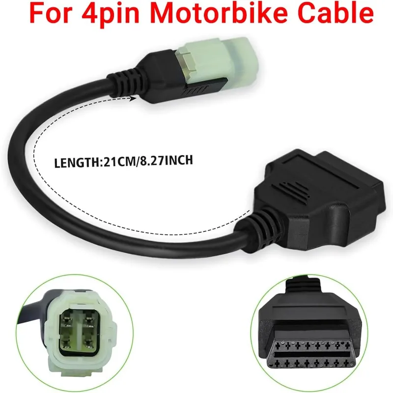 4 Pin Male to 16 Pin Female OBD2 Diagnostic Adapter Cable CAN Bus for Honda 2017+ CBR1000RR CBR600RR VFR800 CRF1000 Africa Twin
