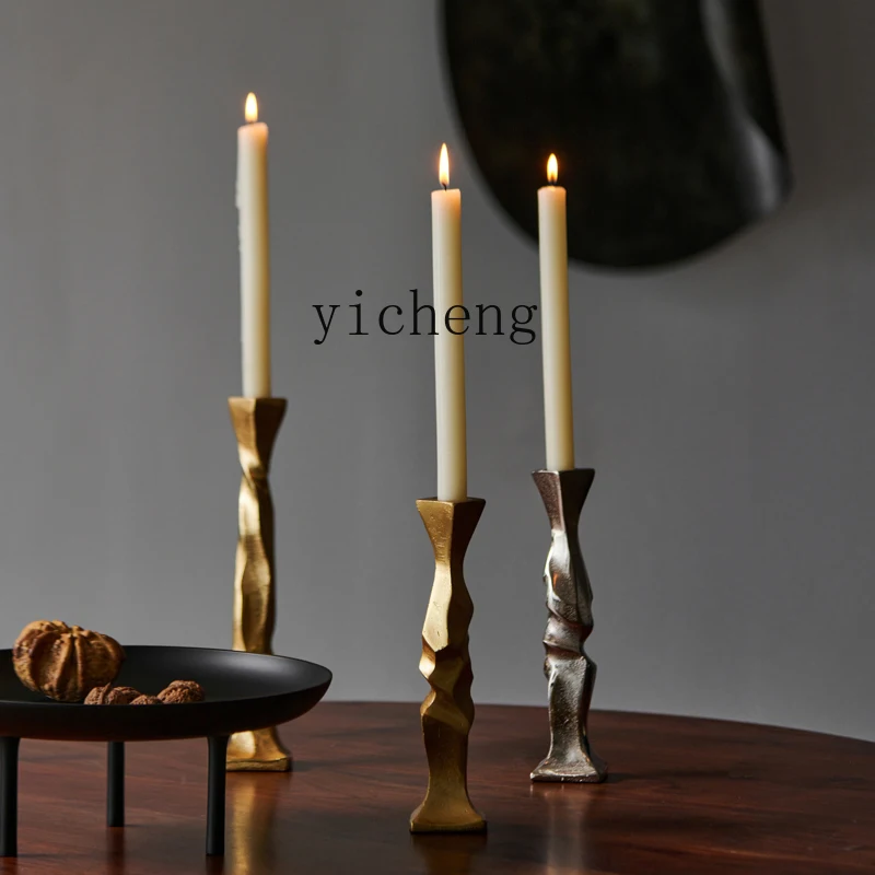 YFY  Modern Gold and Silver Roman Candlestick  Model Room  Candlestick Ornament