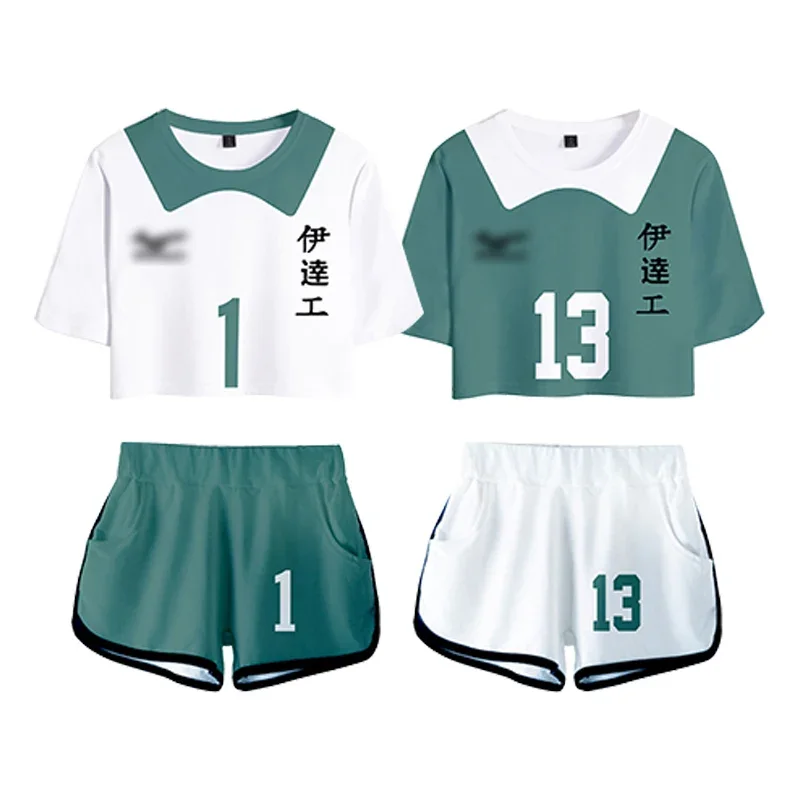 Haikyuu!! Kaname Miwa Shirt Shorts Cosplay Costume Tops Suits Men Date Industry High School Uniform Women't Set Sport Outfit