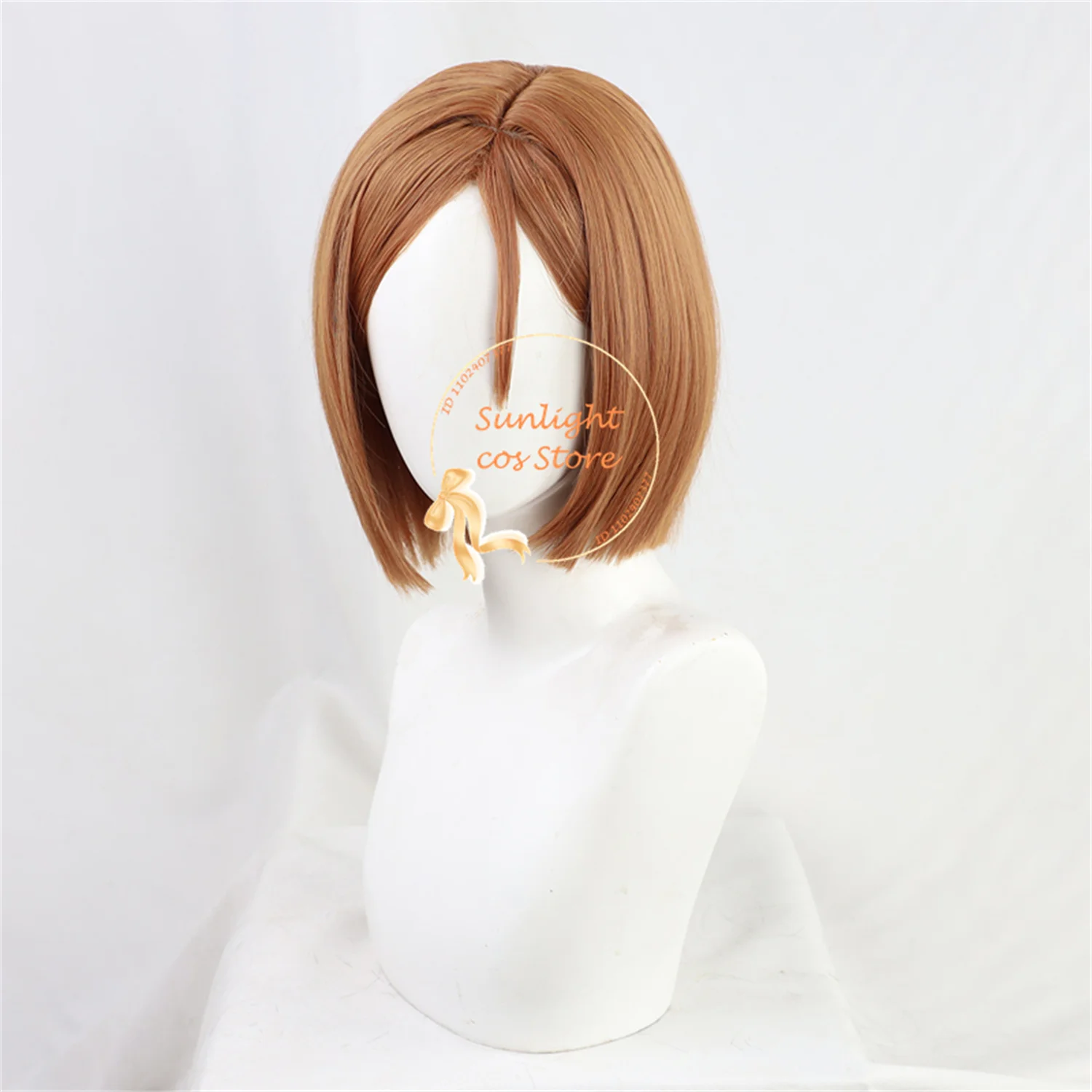 Peluca de Cosplay de Anime Kugisa Nobara, peluca corta naranja y marrón para mujer, pegatinas de peluca de Cosplay de Kugisaki Nobara, pelo sintético resistente al calor