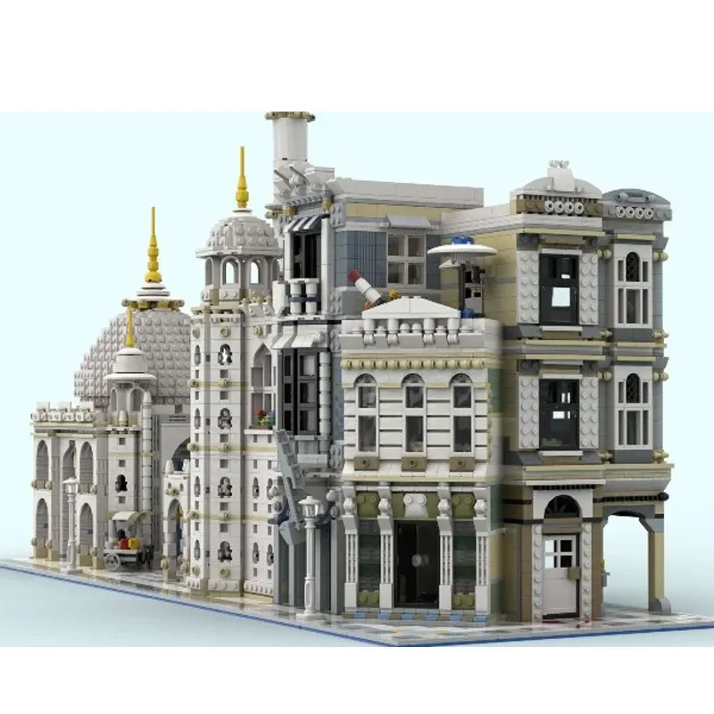 

MOC-162390 вид на город, угол мечети, модель строительного блока 7048 деталей, MOC, креативные рождественские строительные блоки для мальчиков и детей, игрушка в подарок