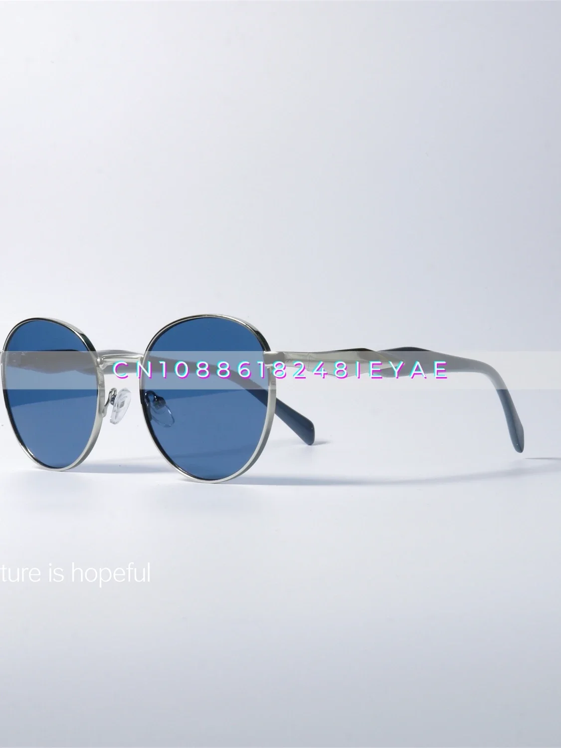 Niche Contrasting Color Design Metal Round Frame Sunglasses Uv400 Anti-ultraviolet Radiation Personalized Sunglasses