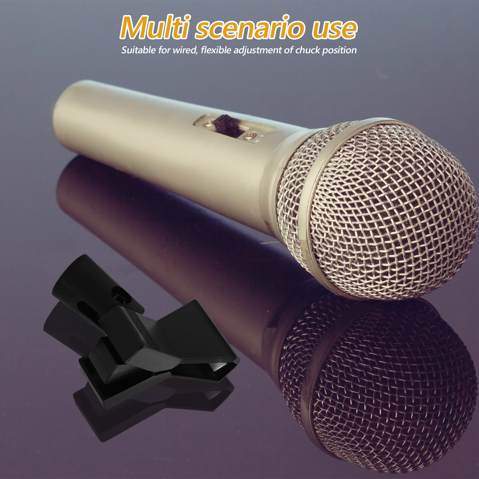 

2Pcs Adjustable Microphone Holder Clip Locking Clamp for Wired Wireless Mics Portable Stand Mount Studio Broadcast