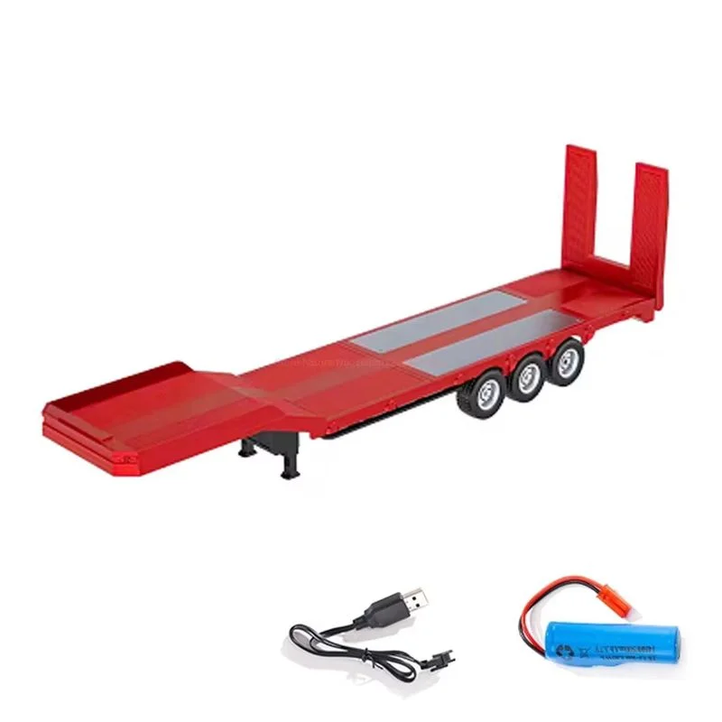 Hot Huina 1502 RC Trailer 1/18 Platform Semi Trailer Remote Control Hobby Model for 1/18 RC Tractor Truck Upgrade Accessory
