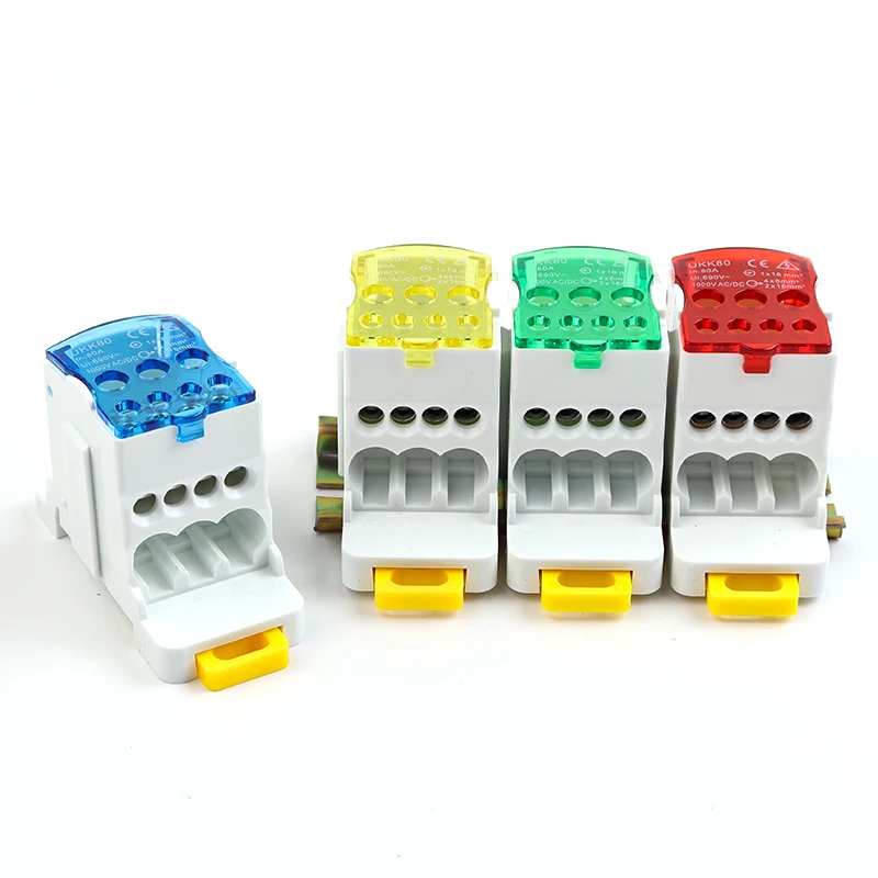 Din Rail Terminal Block UKK 80/125/160A Distribution Box One In Multiple Out Power Universal Wire Electrical Connector Junction