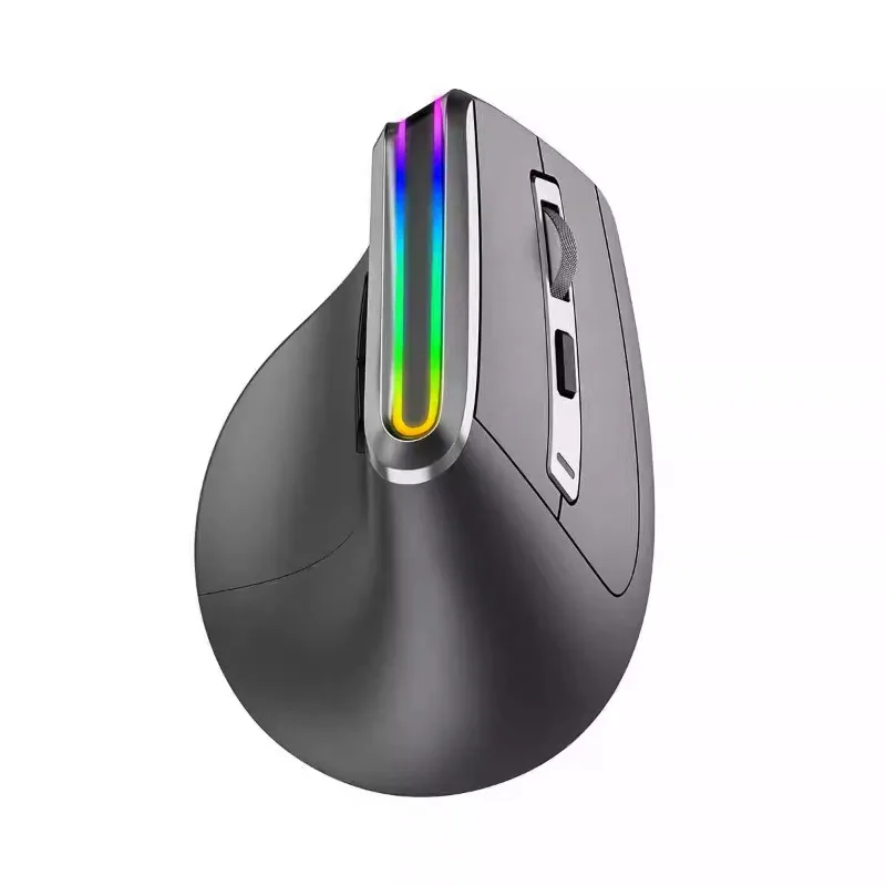 Computer External Vertical Mouse Dual-Mode Wireless Bluetooth with Backlight Rechargeable Person