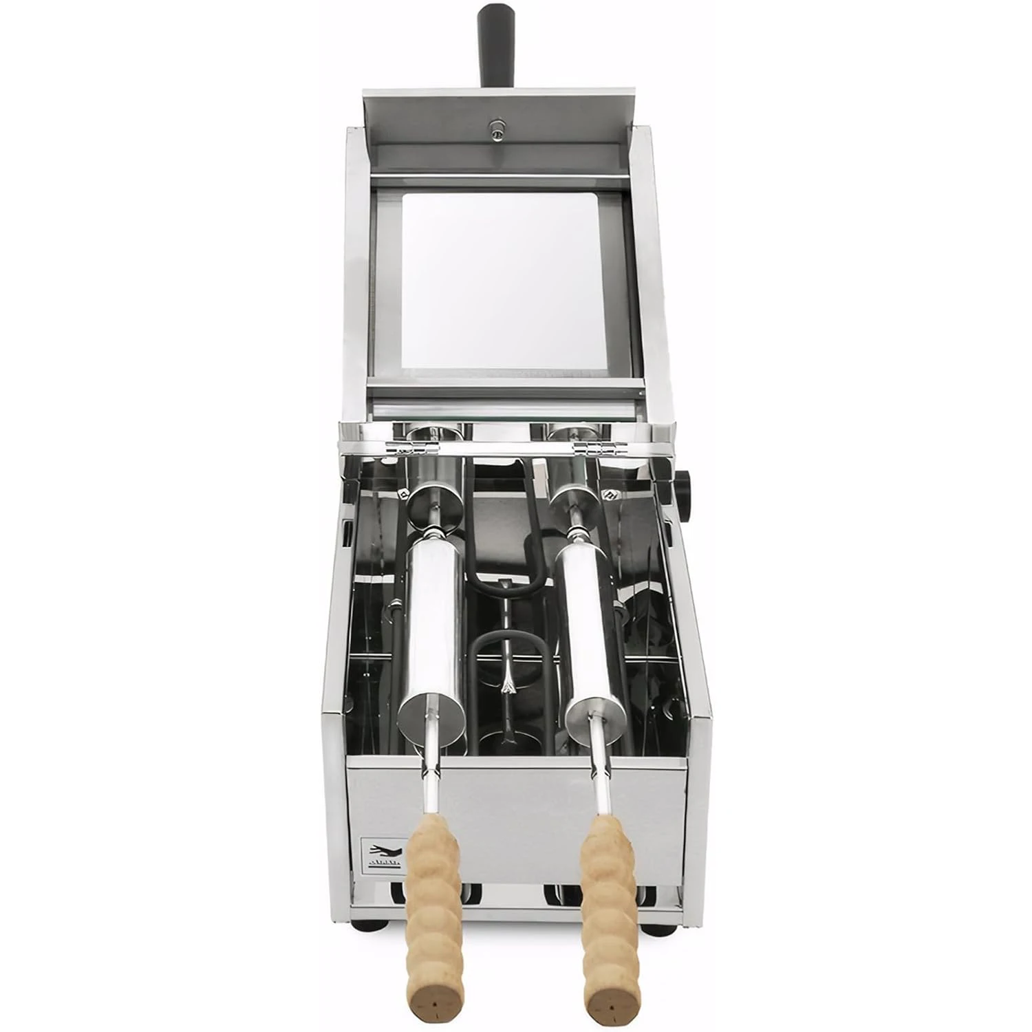 110V Chimney เค้กม้วนเตาอบ Maker, 1500W ไฟฟ้าเชิงพาณิชย์ไอศกรีมขนมปังกรวยเครื่อง 2 แม่พิมพ์สแตนเลส