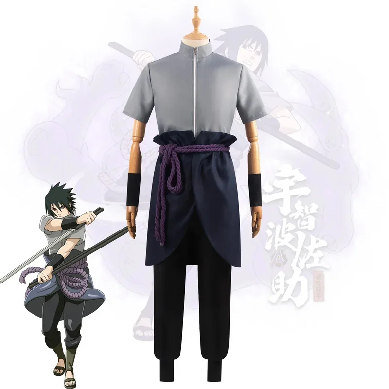 Costume de Cosplay Sasuke Uchiha pour Homme, Vêtements de Jeu en Plis, pour Performance sur Scène, Anime, Halloween