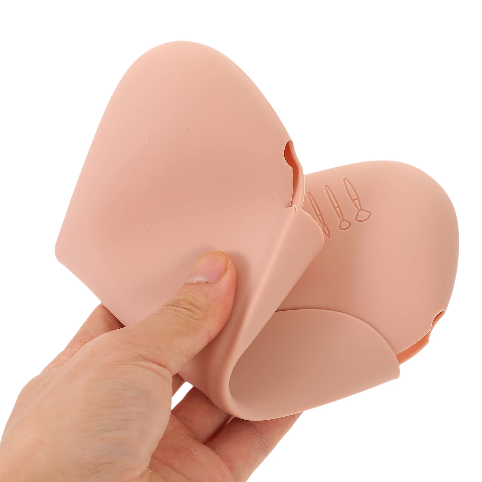 

Makeup Brush Organizer Bag Travel Size Pink Silicone Pouch Portable Lightweight Beauty Case Storage For Women Girl