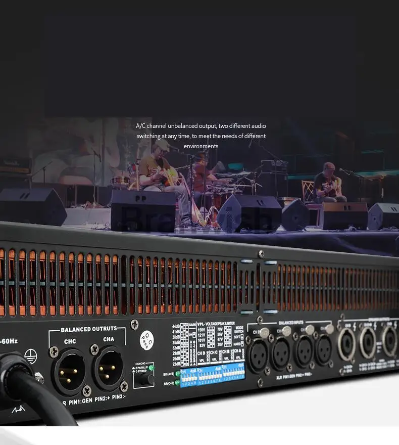 1350/2350W  Power Amplifier 2/4 Channel Line Array Sound System Professional Audio 2U Post Amp For Stage Home Theather DJ