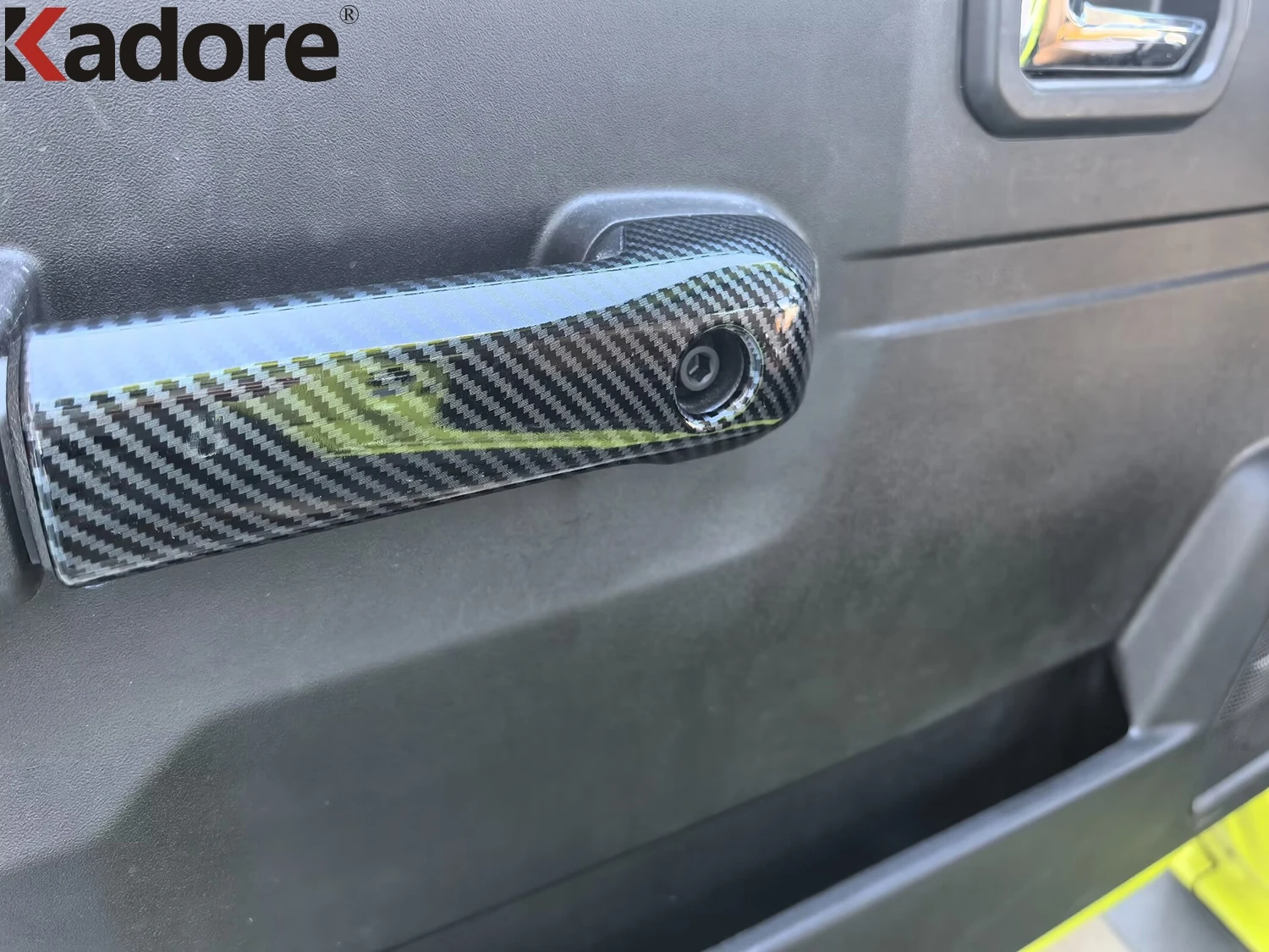 Car Inner Door Handle Cover Trim For Suzuki Jimny 2018-2024 2025 2026 Carbon Fiber Inside Door Panel Trim Interior Accessories