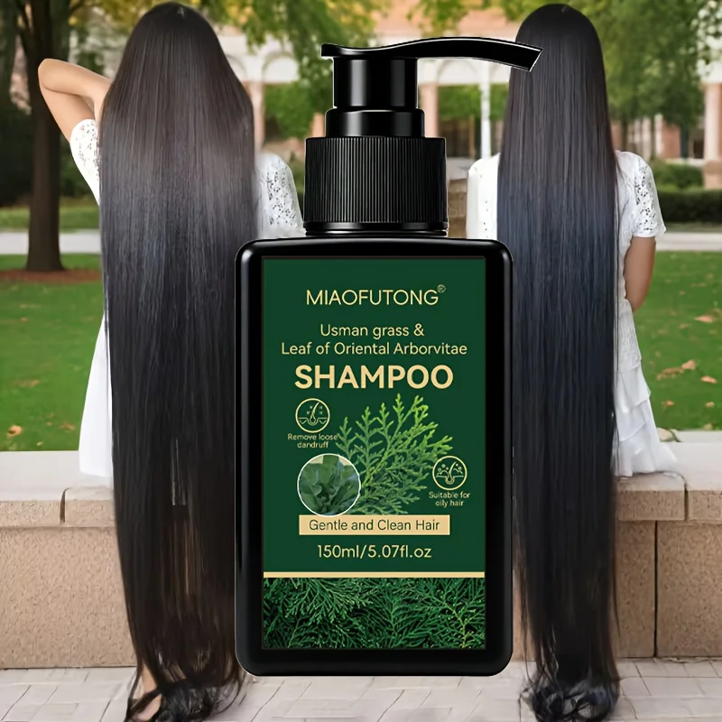 Champú Orgánico de Hojas de Usmania y Arborvitae Oriental para el Crecimiento del Cabello, Champú Natural para Engrosar y Fortalecer