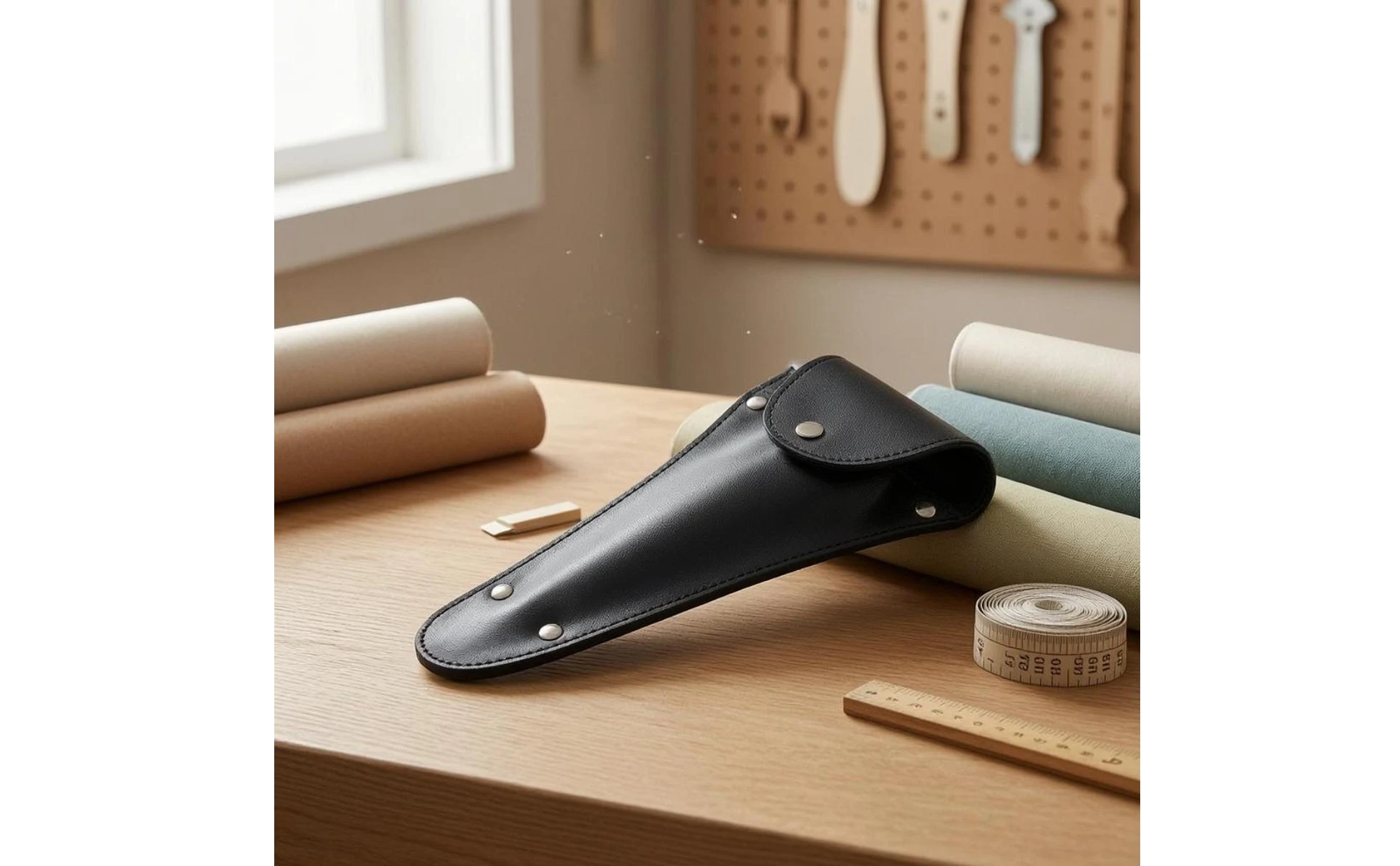 Leather Scissor Sheath Safeguarding Tailoring Scissor Pouch Blade Cover Pouch Flap Top Sewing Accessory Sturdy