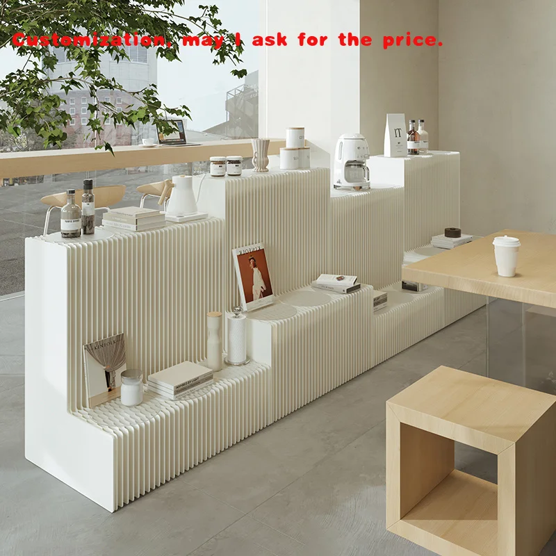 

custom.Ihpaper Fourth Order Display Stand Foldable Kraft Paper Display Stand Beauty Salon Shelf Booth and Showroom