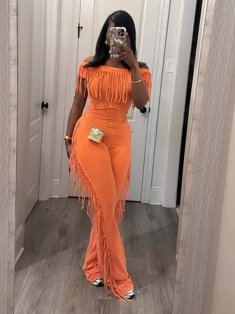 Tassel New In Matching Sets Solid Color 2 Pieces Set For Woman Two Piece Outfits Slim Simple Style All-match Commuting Casual