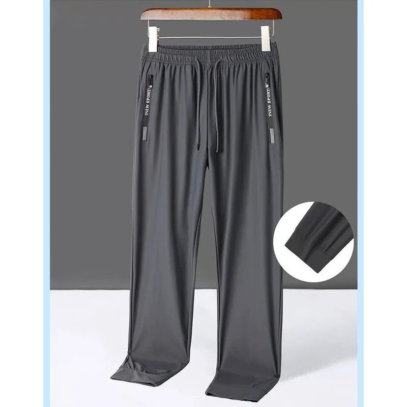 

Men's summer thin fashion all-in-one sweatpants baggy plus-size fashion pocket zipper casual long pants