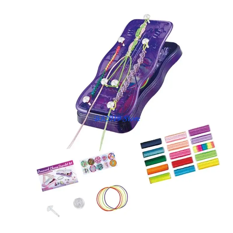 Q0KB Children Handmade Jewelry Crafting Set Educational Braiding Weaving Bracelet Activity Craft Toy For Fine Motor Skill