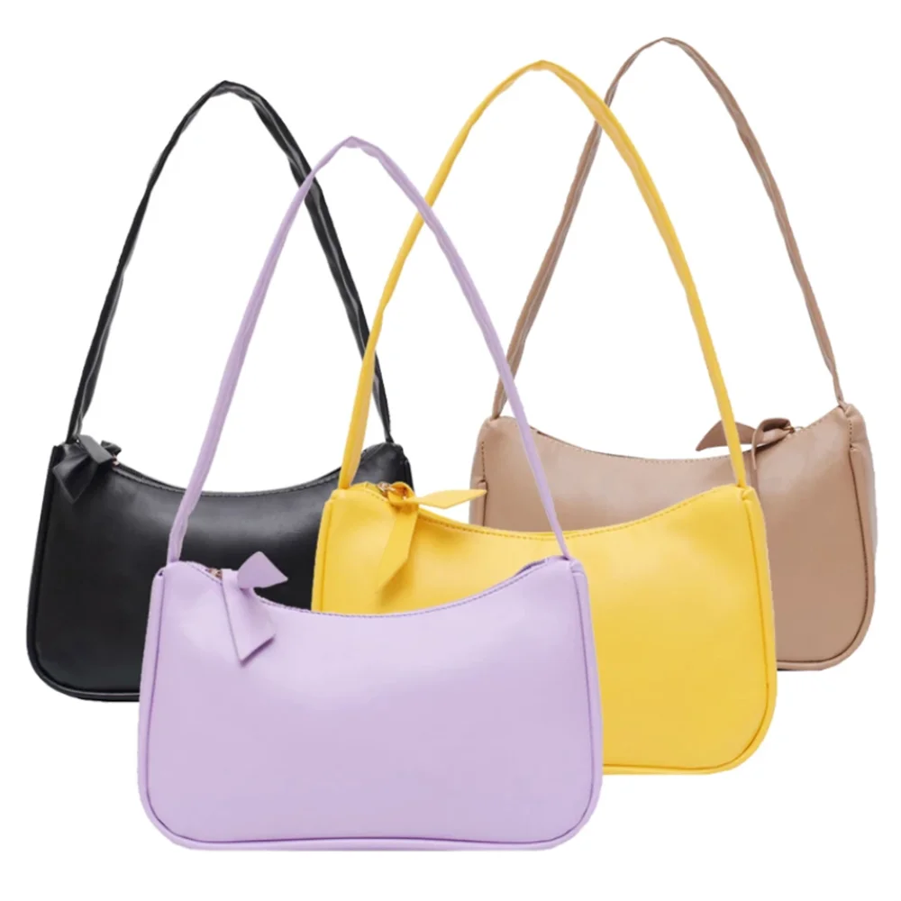 

New Solid Color Totes Bags Women's Fashion Handbag PU Leather Shoulder Underarm Bag Casual Women Shoulder Bag