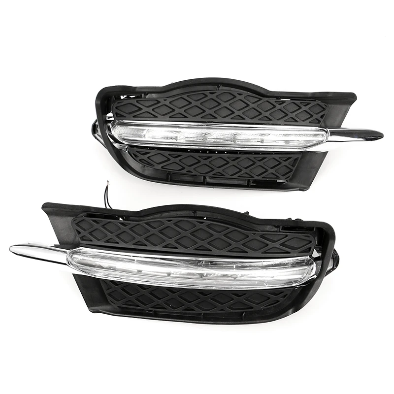 Grilles De Phare Antibrouillard Avant Pour Mercedes Classe C W204 2007-2010 - Noir - Lot De 2 - Compatibles D'origine - 8