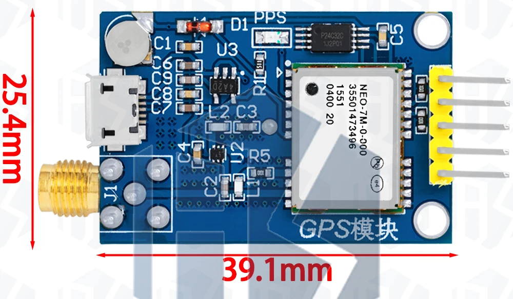 GPS Neo-6m Satellitenpositionierungsmodul Entwicklungsboard NEO-7M 7M NEO-8M NEO-9M für Arduino STM32 C51 51 MCU Mikrocontroller – Detail 15