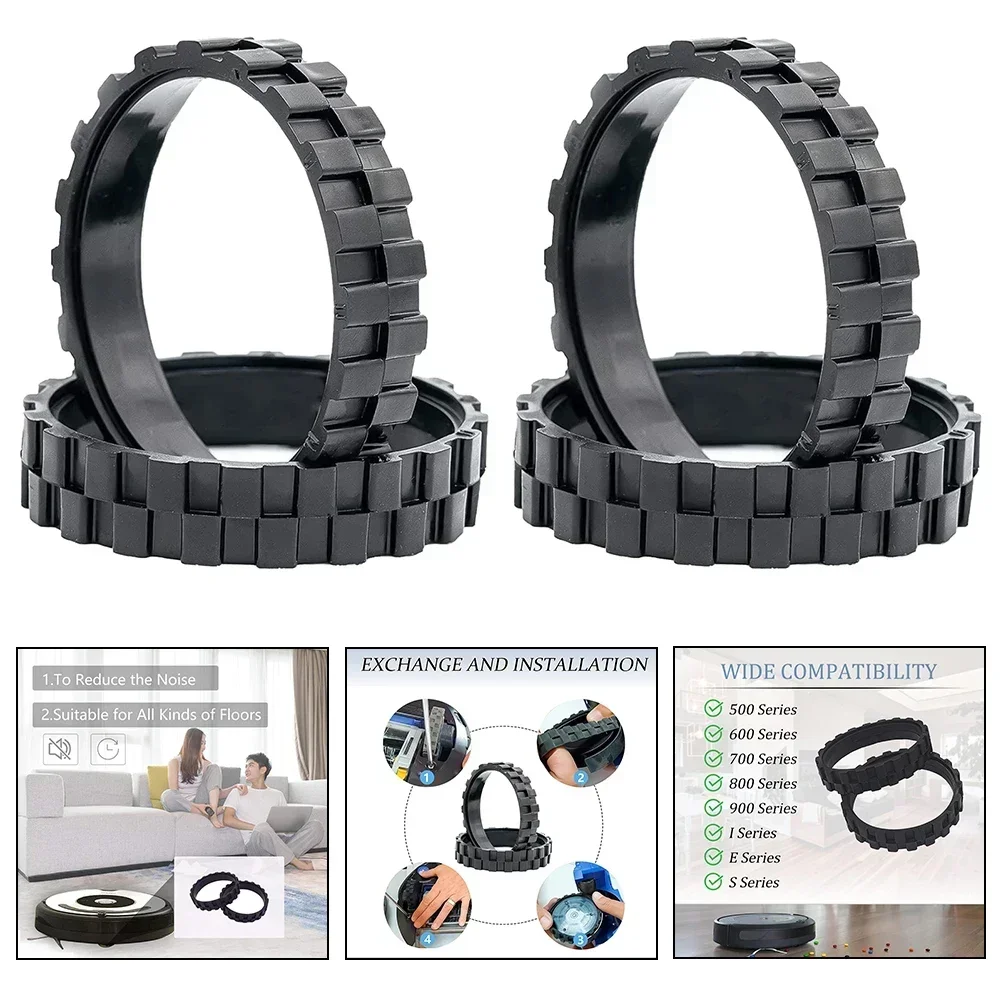 Cubierta de rueda de neumáticos antideslizantes para ruedas ROOMBA, piezas de repuesto de la serie, accesorios de repuesto para limpieza del hogar, 2 uds.