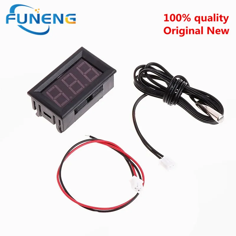 DC 5-12V Mini Digital LED Thermometer for Car Temperature Monitor Panel Meter Measuring Range -50-110C with Temperature Probe