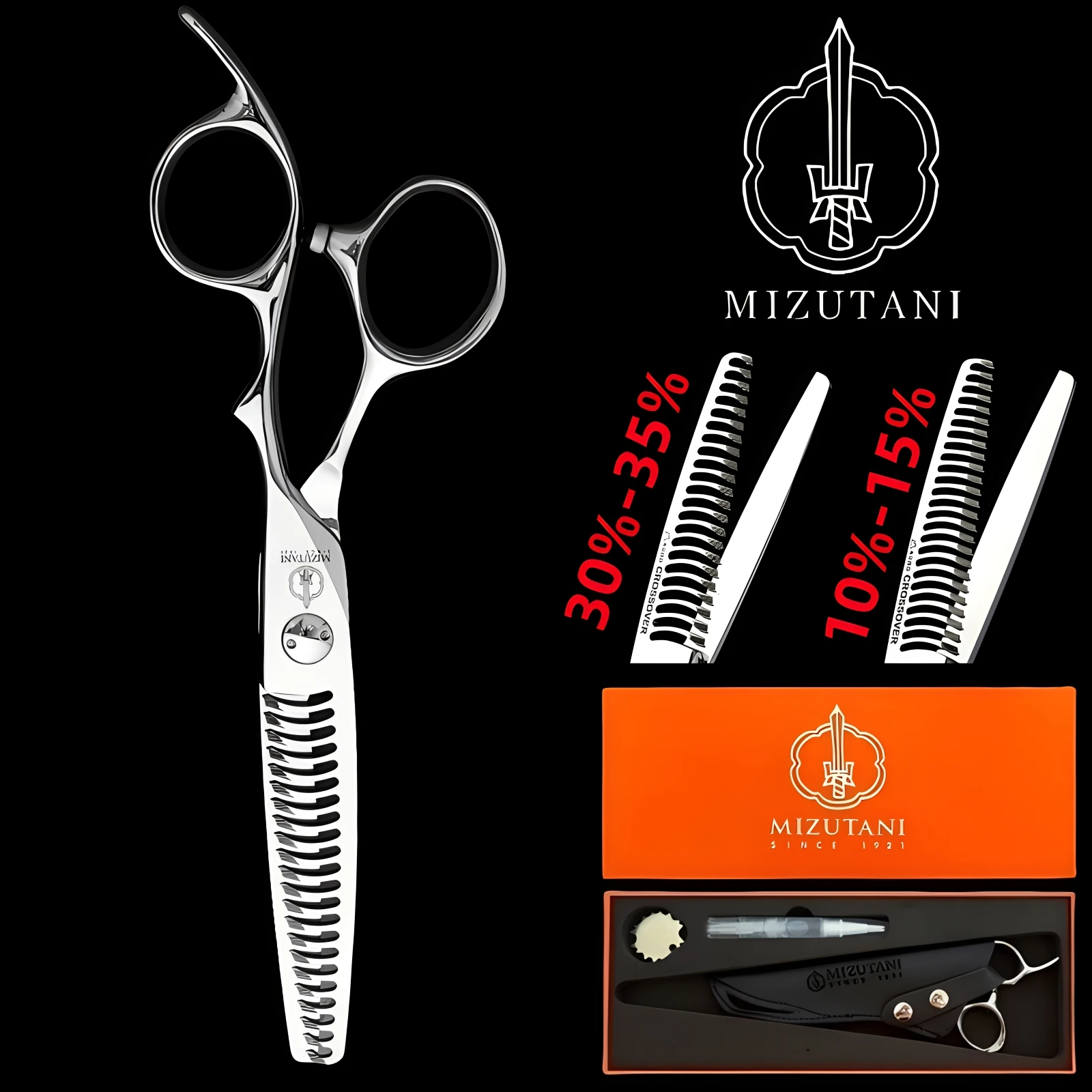 

MIZUTANI barber scissors hair thinning scissors 10-15/30-35 Scissors Professional hair scissors Hairstylist scissor tool set