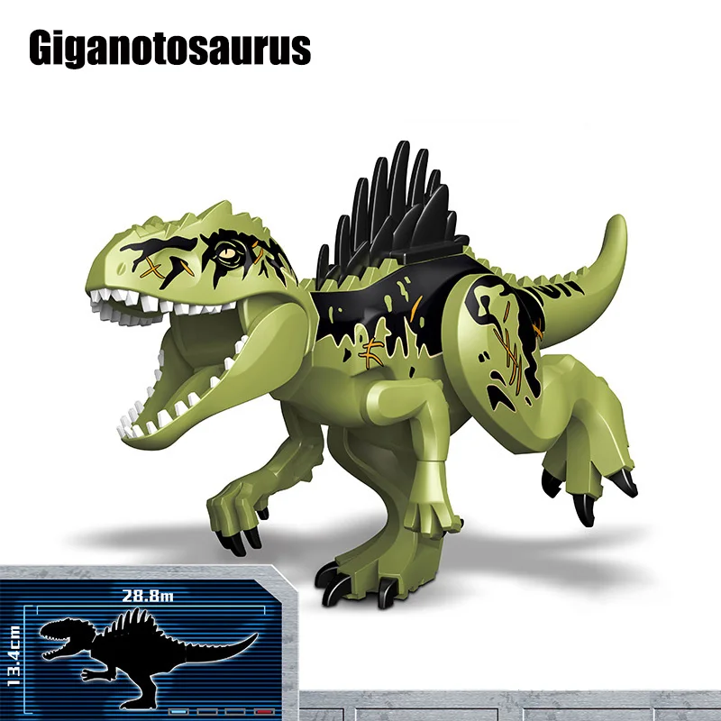 Jurassic Dino World Large Dinosaurs Figures Bricks Building Blocks Velociraptor T-Rex Triceratops Indominus Rex Toys For Kids - view 6