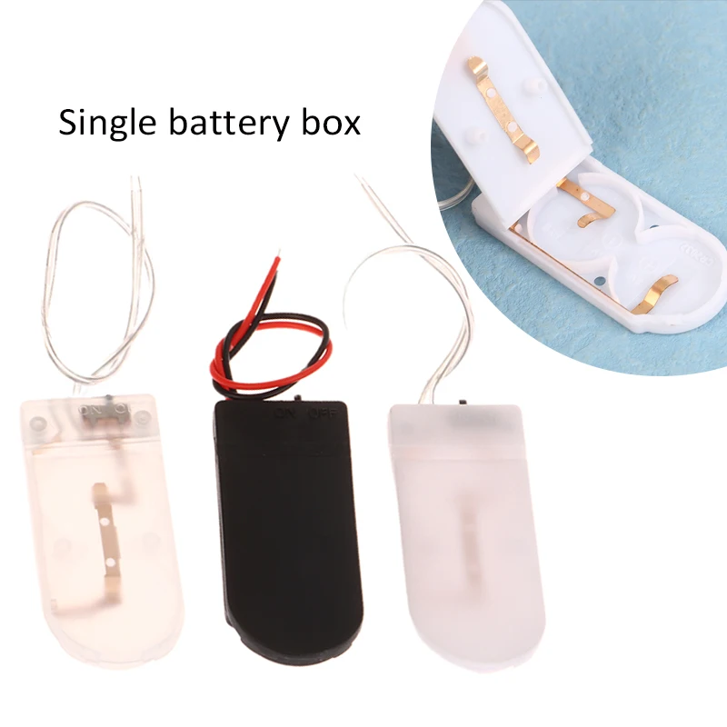 5Pcs Single Slot CR2032 Button Coin Cell Battery Holder Case Cover With ON-OFF Switch Leads Wire Battery Box