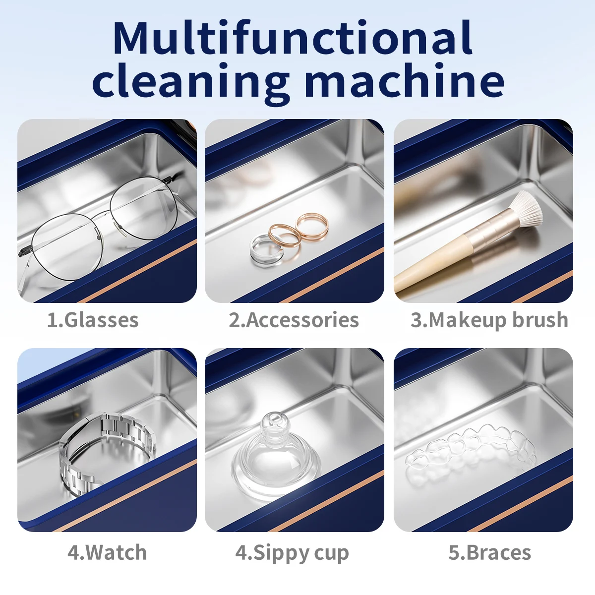 Compact Ultrasonic Cleaner Gift Ready for Jewelry Grooming Kits - Portable Design Jewelry Polishing Watch Cleaning Machine