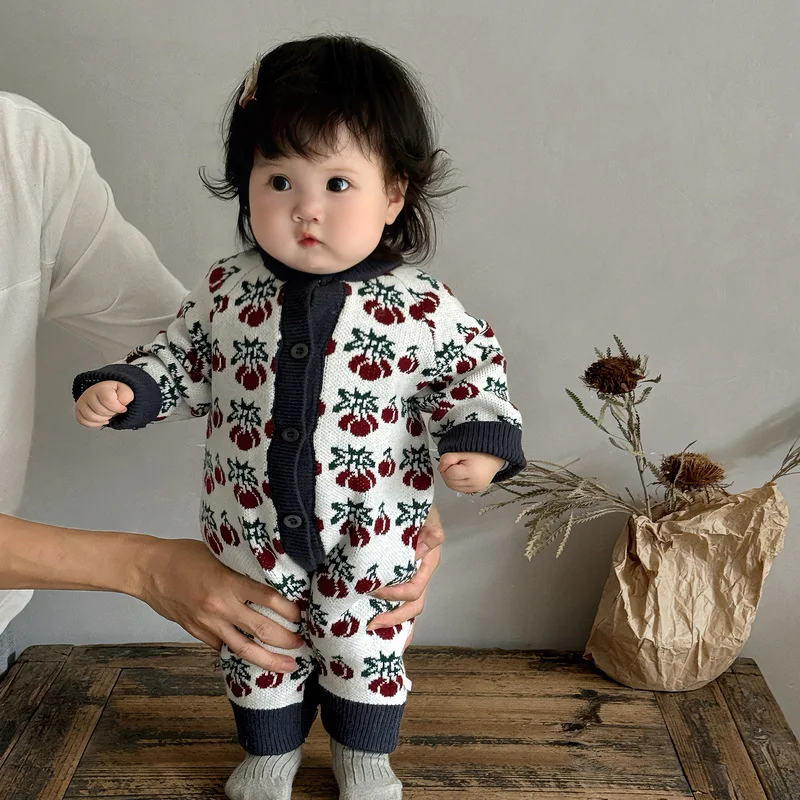 

Knitted Romper Onesie Spring Autumn Children Baby Korean Sweater Outwear Sweet Cute Fashionable Soft Comfortable