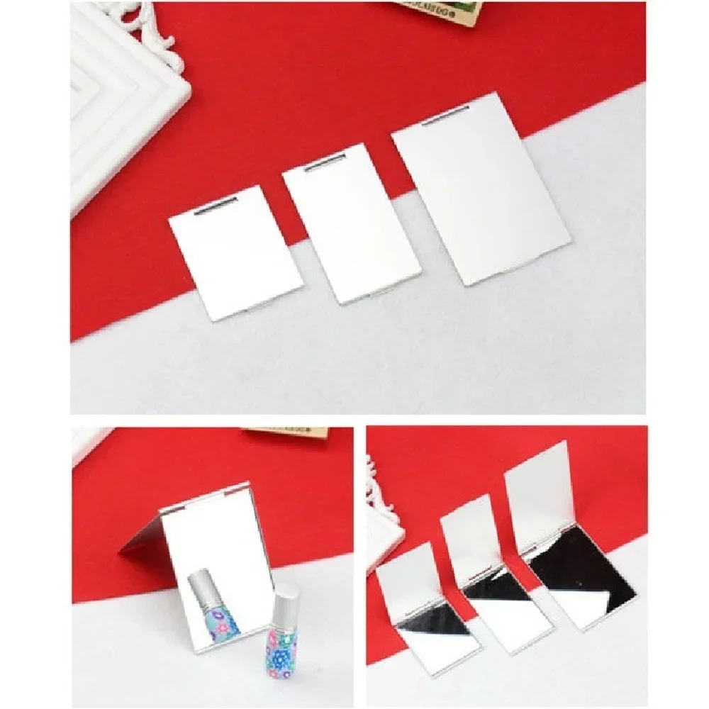 Nouveau miroir pliant en aluminium, Mini miroir de maquillage Portable sur pied, petit miroir de vanité pliable, Compact, outils cosmétiques de poche