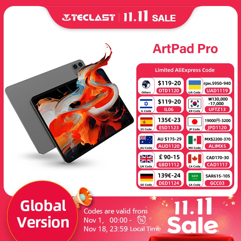 Teclast ArtPad Pro 12.7인치 2.2K 디스플레이 8GB(+12G) 256GB MediaTek Helio G99 10000mAh 30W 안드로이드 15 태블릿 PC 4G LTE 글로벌 버전