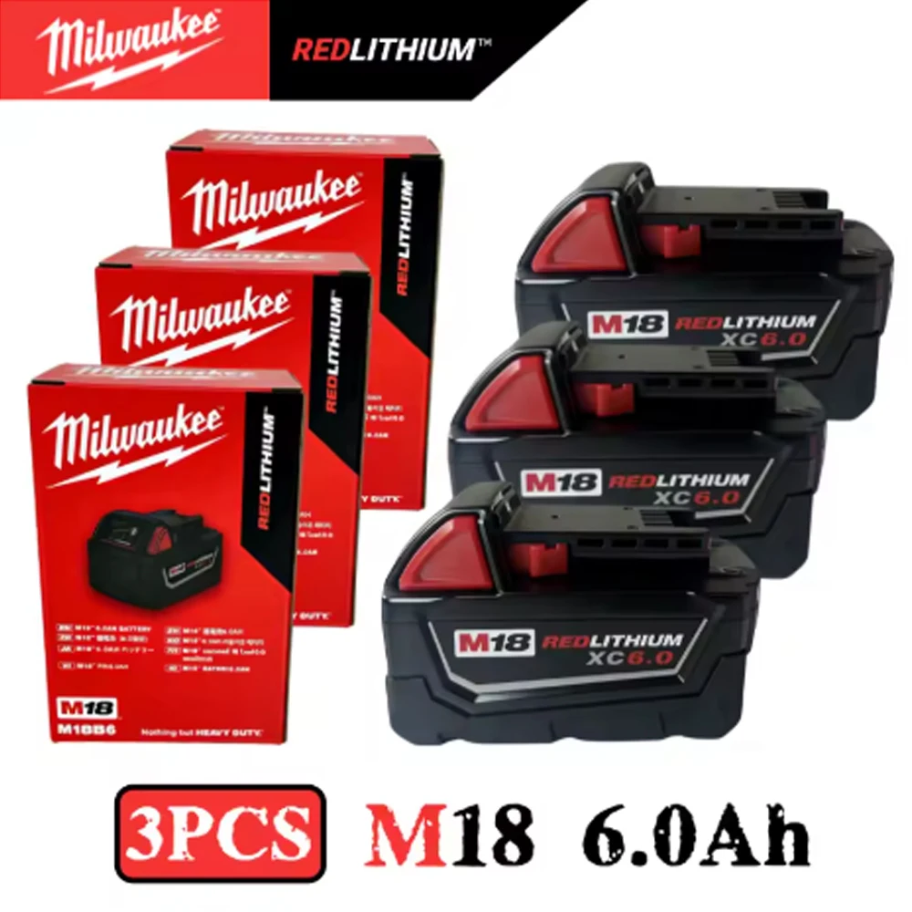 

Milwaukee m18 battery bateria lifepo4 M18B6 6000mAh lithium battery XC48-11-1860 Original milwaukee rechargeable battery 18v