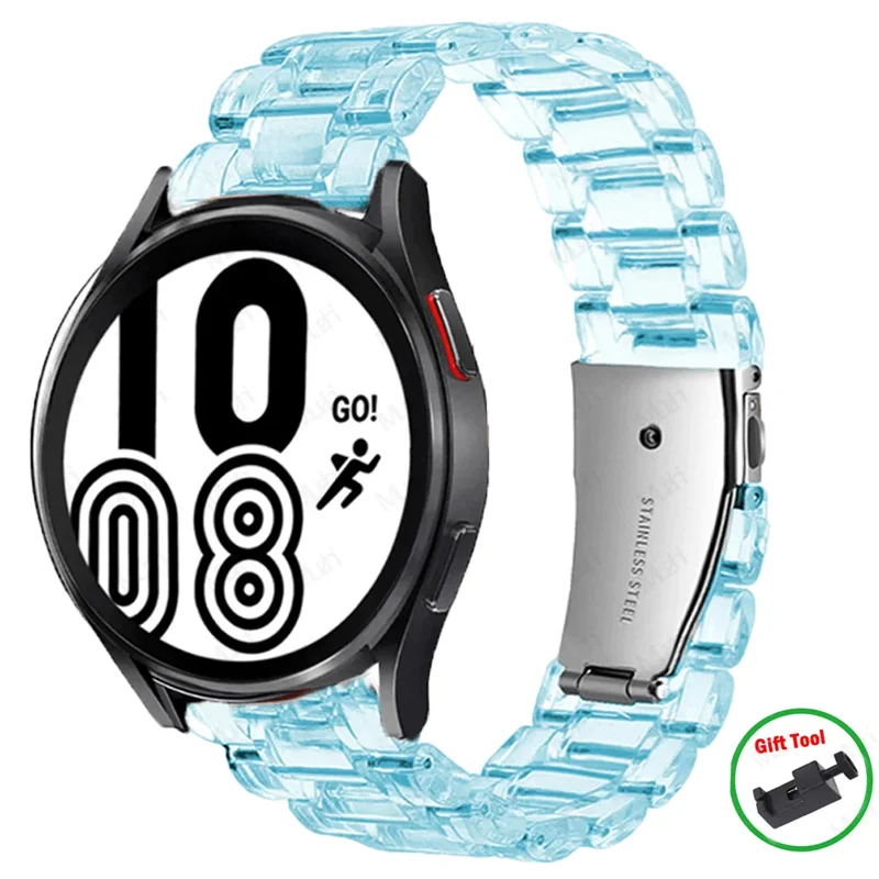 20mm/22mm Glacier strap for Samsung Galaxy watch 6-4/classic/3/5/pro/Active 2 belt Transparent bracelet huawei watch gt 4 3 2e