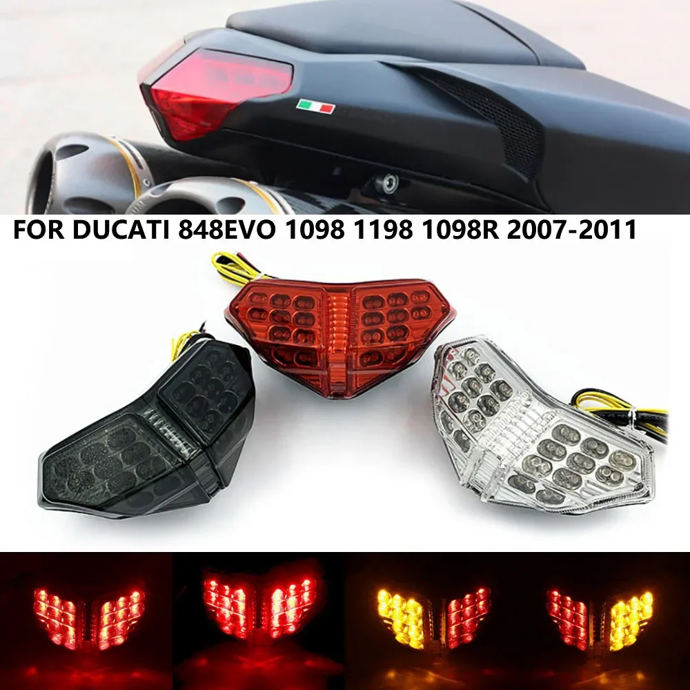 

Motorcycle LED Taillight for DUCATI 848 2008-14 1098 1198 2007-13 Brake Turn Signals Integrated Rear Tail Light Blinker