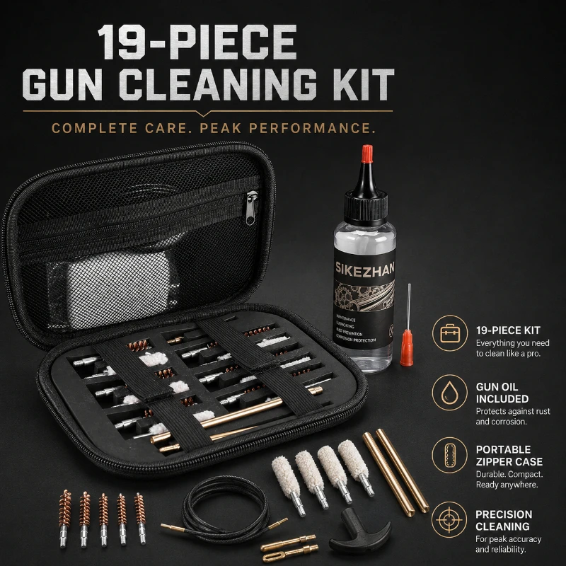 19Pcs Universal Gun Cleaning Kit 60ml CLP Anti-Rust Oil Barrel Brushes Firearm Maintenance Tool For Rifle Handgun Shotgun view 3