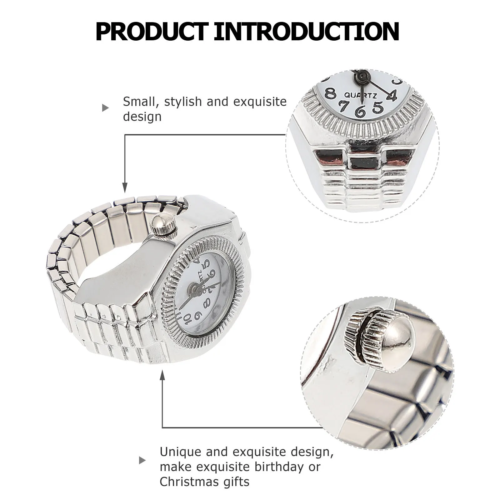 Women Ring Watch Round Quartz Ring-shaped Ladies Watches Lady Numerals Finger for