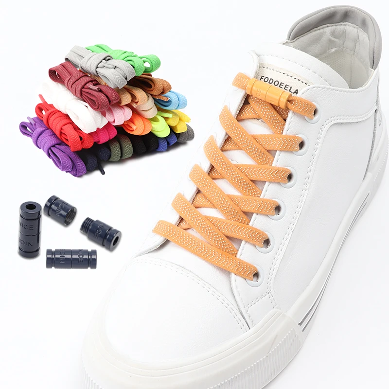 Arrow Pattern Elastic Flat Shoestrings Without Ties Colorful Capsule Metal Lock Shoe Laces Accessories Lazy Shoelaces Kids Adult