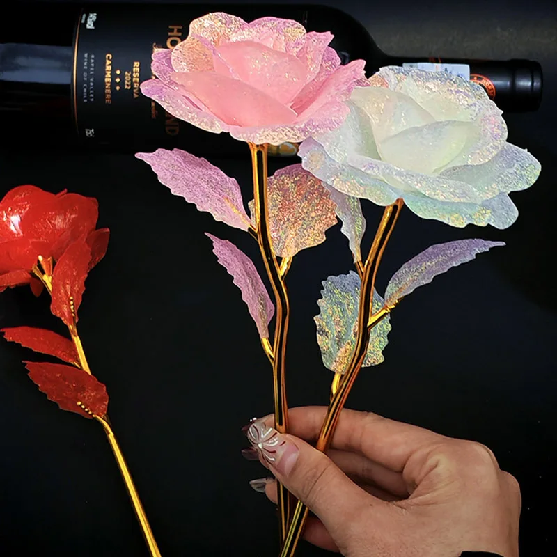 5/10/20 piezas papel de aluminio chapado en oro rosa para el Día de San Valentín dura para siempre amor decoración de boda papel de aluminio rosa Artificial boda regalo del Día de la madre