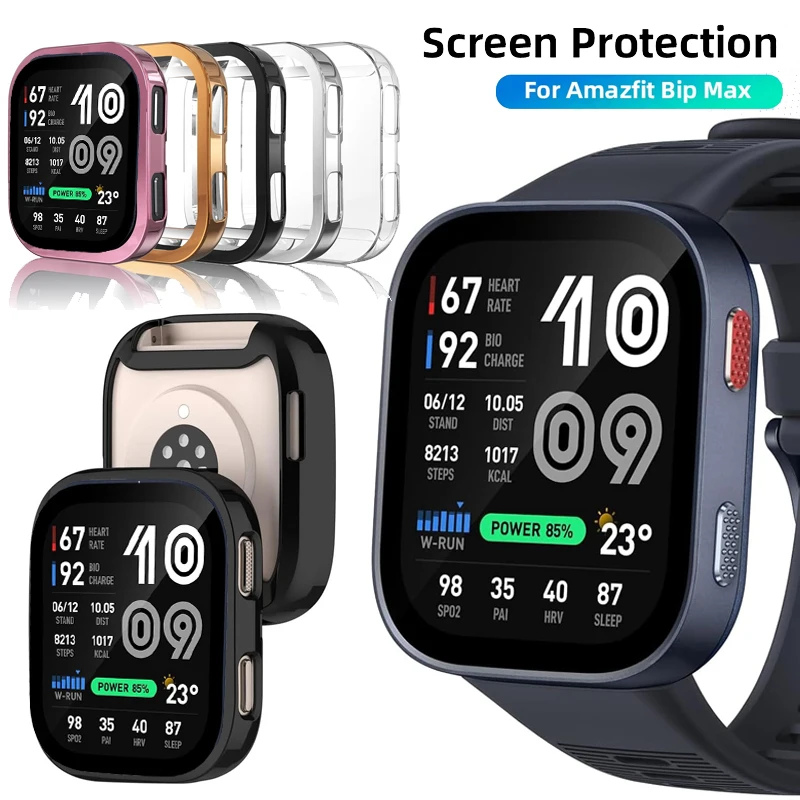 TPU Protective Case For Amazfit Bip Max Screen Protector Accessories Bumper Cover For Amazfit Bip 6/BIP MAX Smart Watch Shell