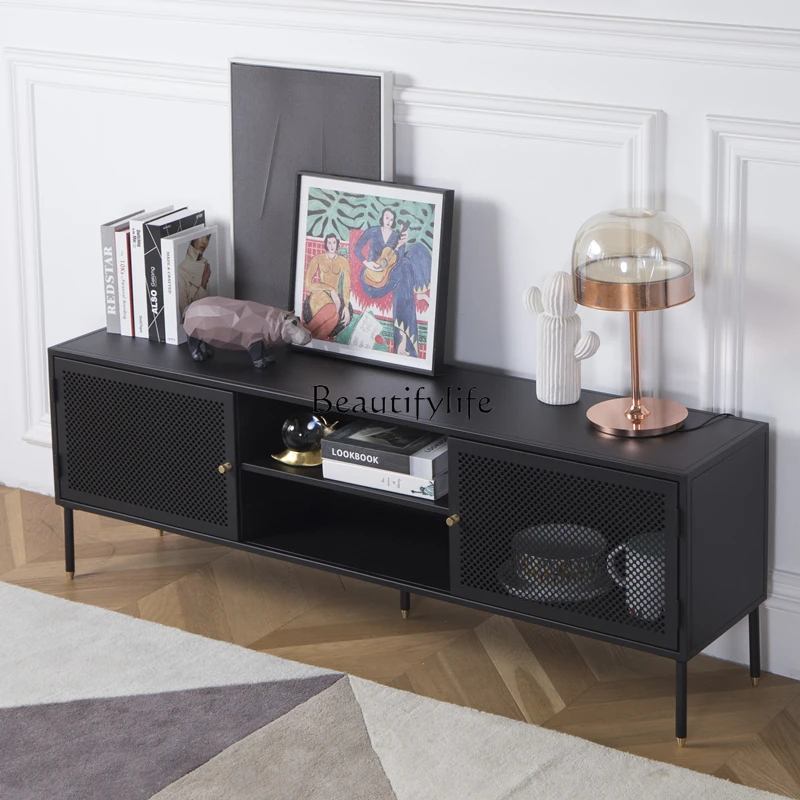 Nordic imported metal TV cabinet small apartment storage side cabinet